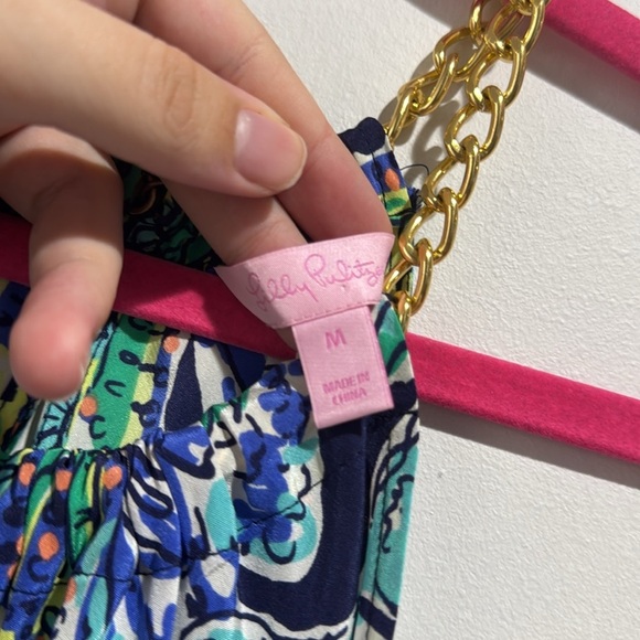 Lilly Pulitzer Silk Cabana Escape Artist Print Top Size M - Picture 5 of 9